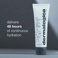 The Dermalogica hydration on-the-go set (3 travel size) includes an oat-based powder exfoliant, hydrating serum with dropper, and skin smoothing cream, all displayed before branded packaging with a blue R799 price label.