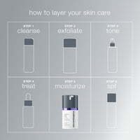 Dermalogica stabilizing repair cream comes in a bottle with a black pump, purple accent, and white label featuring grey and blue text—perfect for sensitive skin needing redness relief.