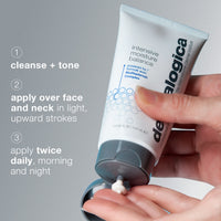 A white tube of Dermalogica intensive moisture balance moisturizer with a gray cap stands upright on a white background. The front displays the brand and product name, emphasizing skin barrier support and optimal lipid balance.