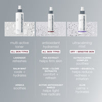 A white spray bottle of Dermalogica antioxidant hydramist, an antioxidant toner for firm, hydrated skin, with a gray pump and cap. 1.0 fl oz (30 ml), text emphasizes hydrating and firming benefits; shown on a white background.