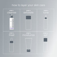 A 250 mL (8.4 fl oz) white and gray Dermalogica ultracalming cleanser bottle with purple accents, a gentle pH-balanced gel-cream for sensitive skin that soothes as it cleanses.