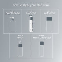 Dermalogica daily glycolic cleanser comes in a white bottle with a grey pump and bold grey text; this brightening formula renews dull skin for a revitalized complexion.